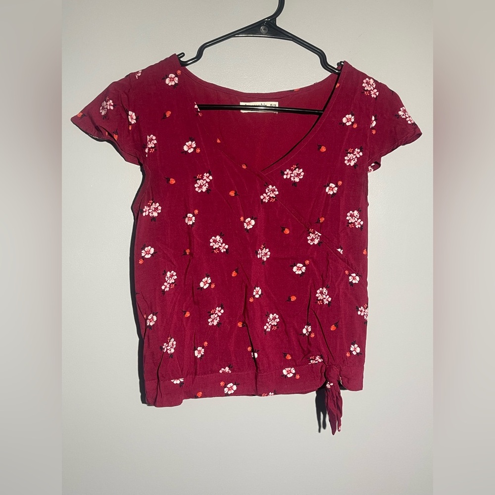 Abercrombie Kids Burgundy Floral Blouse